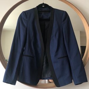 Zara Navy Blue Tuxedo Jacket